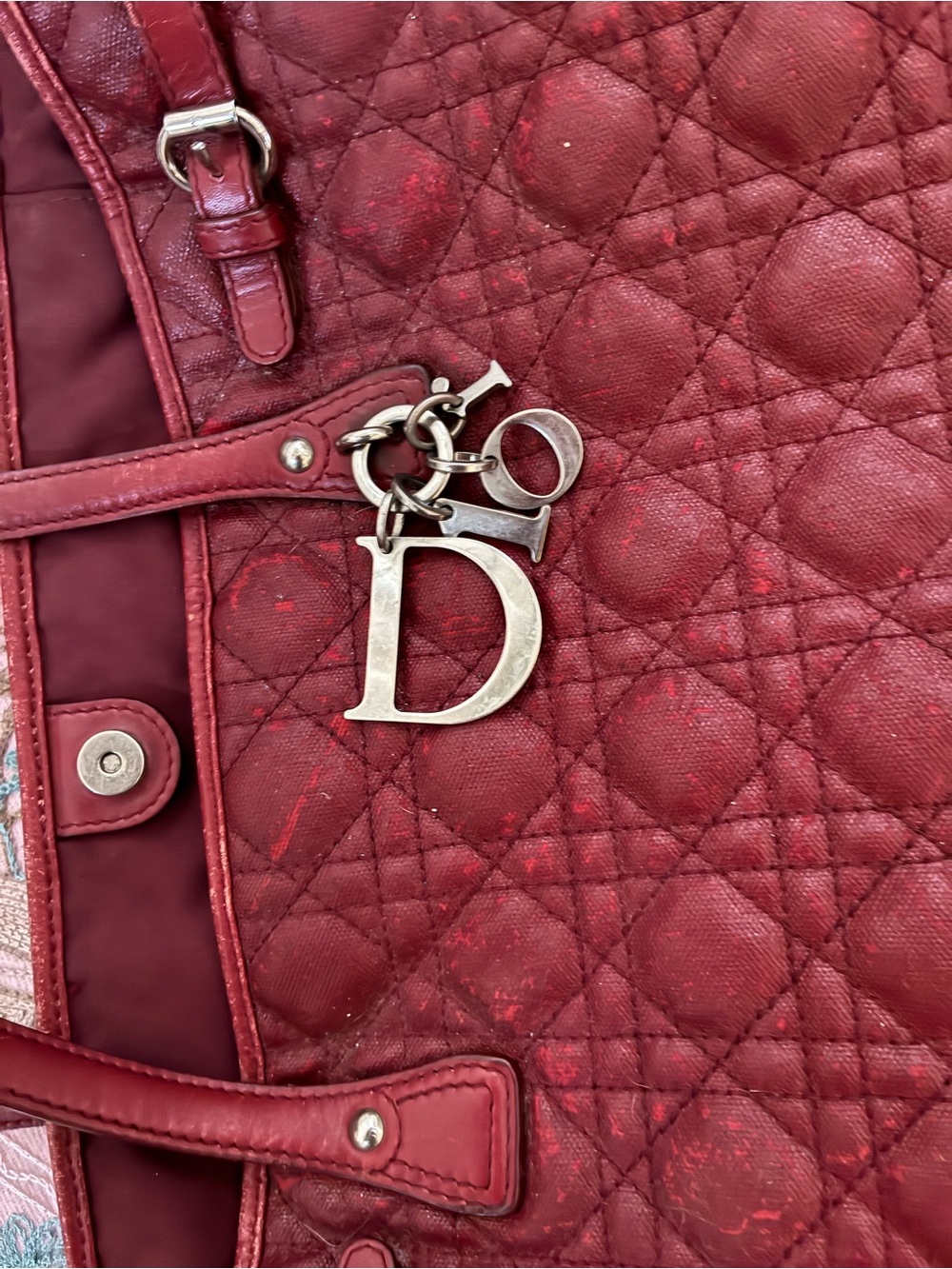 Christian Dior Large Panarea Tote Red Cannage Quilted Leather - Picture 11 of 16